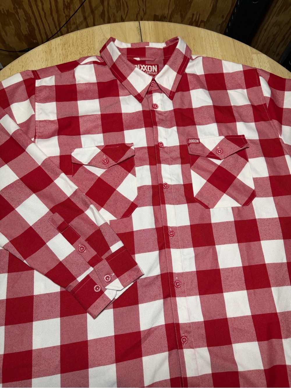 Dixxon Flannel Co Shirt Mens 3XL Red White Buffalo Plaid The Otto Button Up